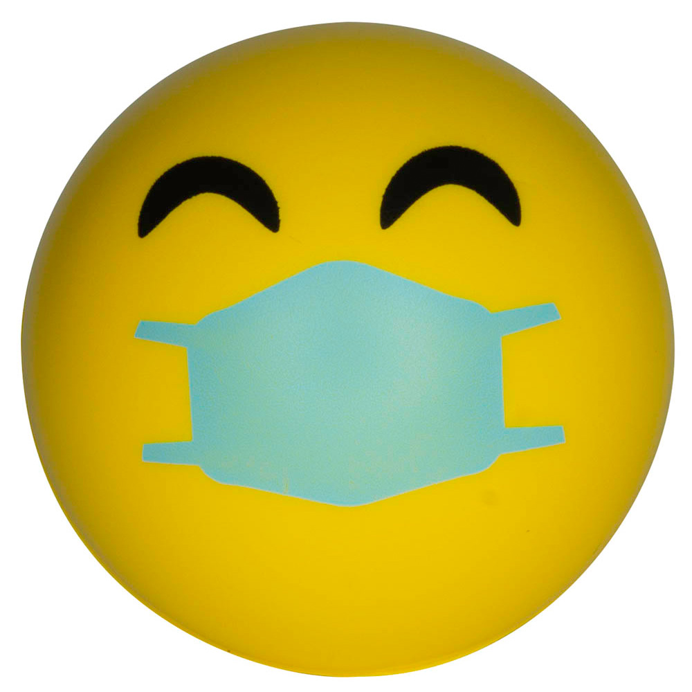Picture of Happy PPE Emoji Squeezies® Stress Ball
