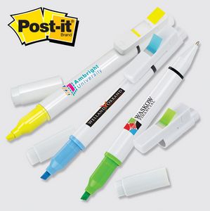 Picture of Post-it® Trio Series Custom Printed Flag, Pen & Highlighter Combo (4CP)