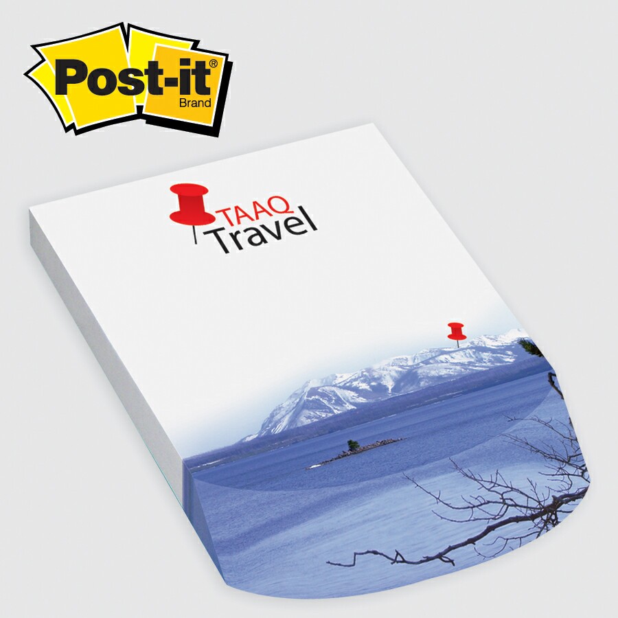 Picture of Post-it® Custom Printed Angle Note Pad - (4"x5 3/4") 3 to 4 Colors