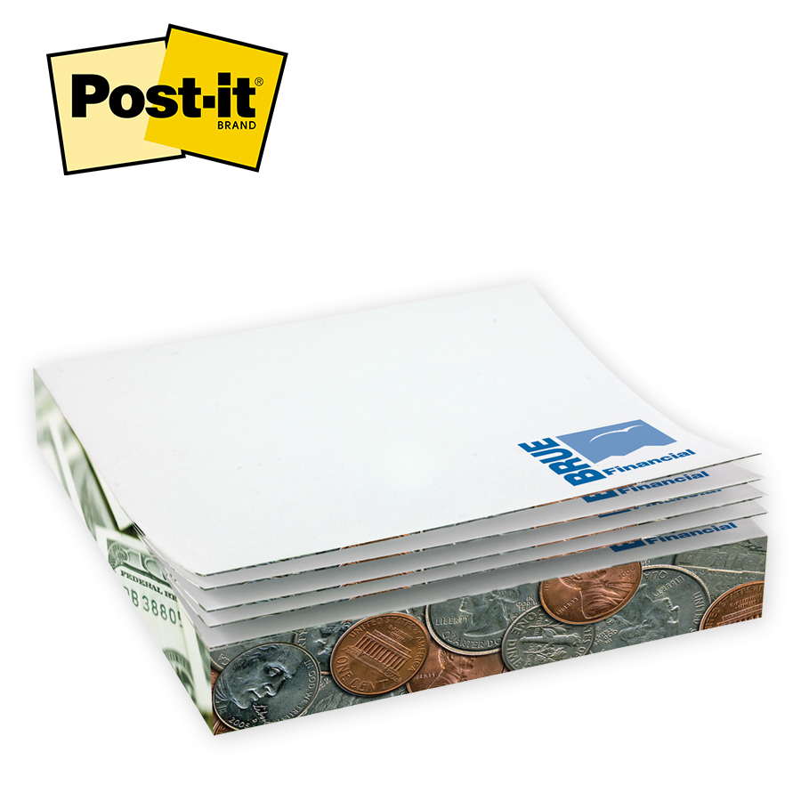 Picture of Post-it® Custom Printed Slim Cube Note Pads (2 3/4"x2 3/4"x1/2")