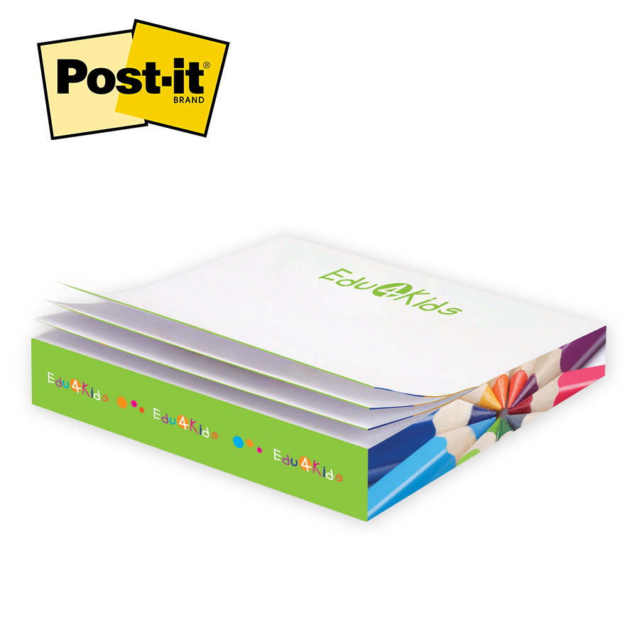 Picture of Post-it® Custom Printed Slim Cube Note Pads (3 3/8"x3 3/8"x1/2")