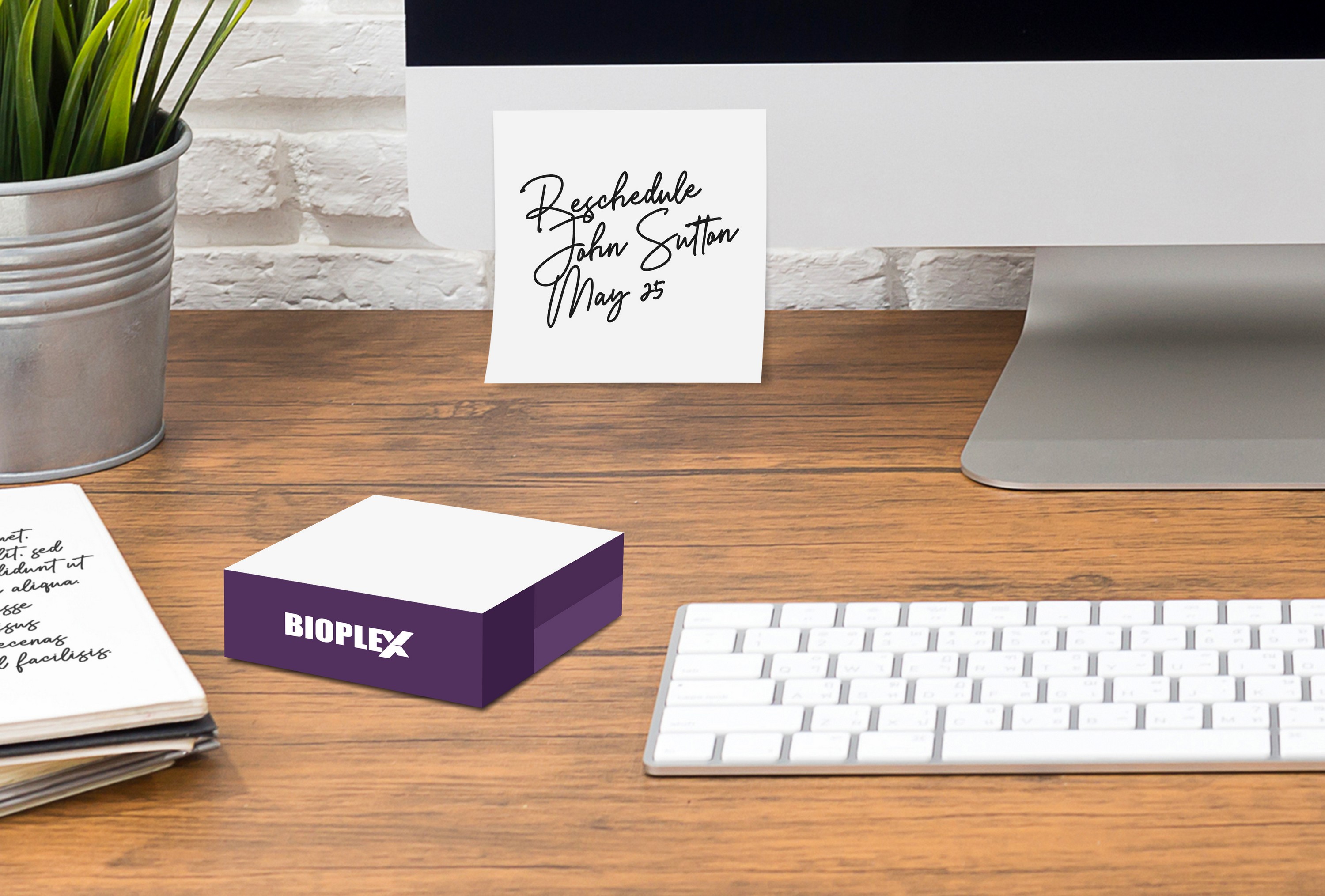 Picture of Post-it® Custom Printed Slim Cube Note Pads (3 3/8"x3 3/8"x1/2")