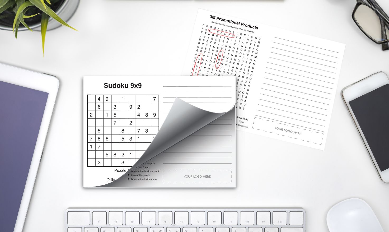 Picture of Custom Printed Post-it® Coloring Pad Notes (6"x8") 25 Sheets/ 4 Color Dynamic Variable