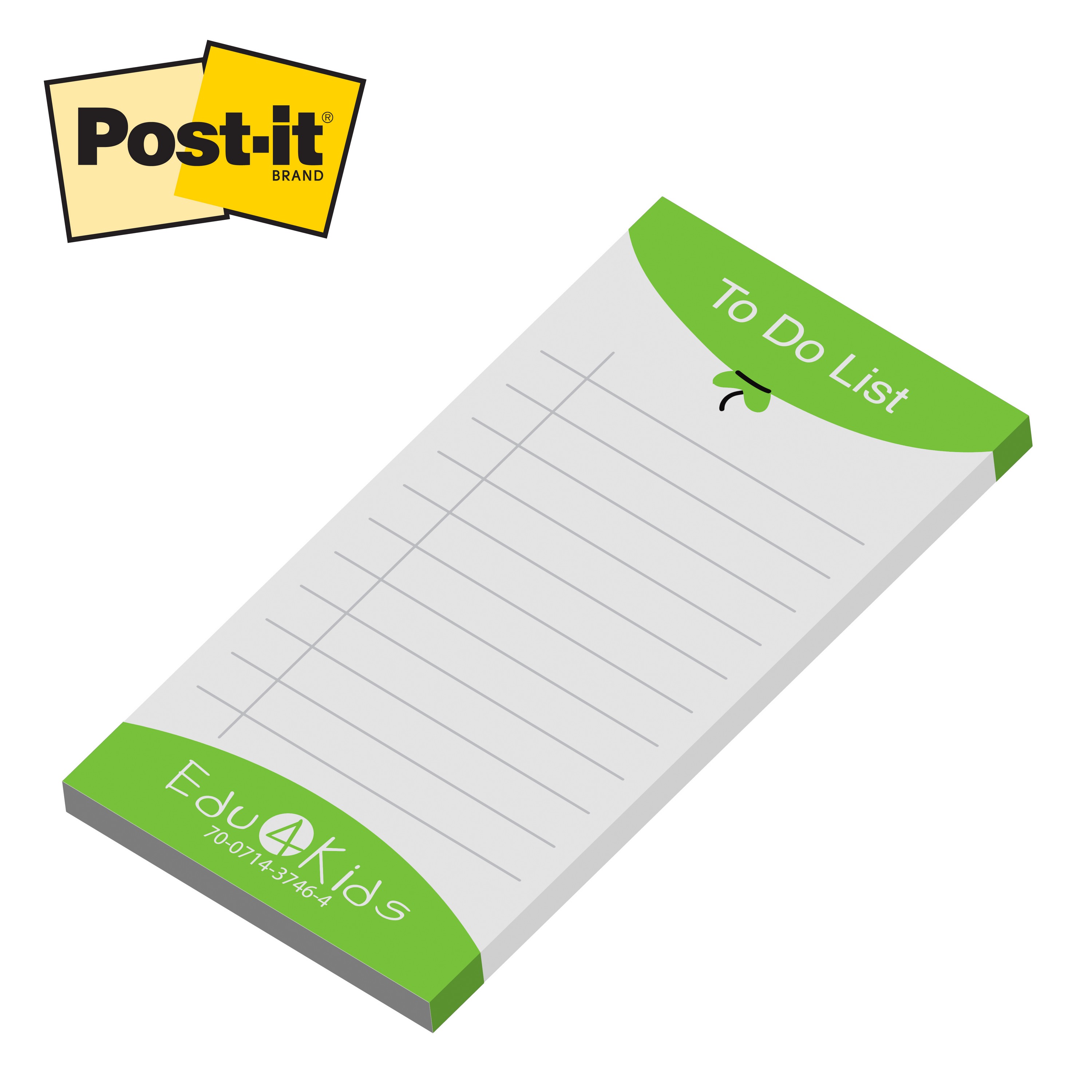 Picture of Custom Printed Post-it® Notes (4x8) 25 Sheets