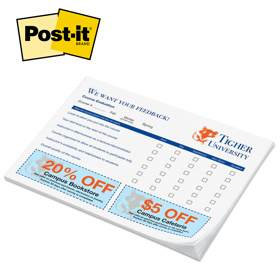 Picture of Custom Printed Post-it® Notes (6"x8") 50 Sheets/ 4 Color