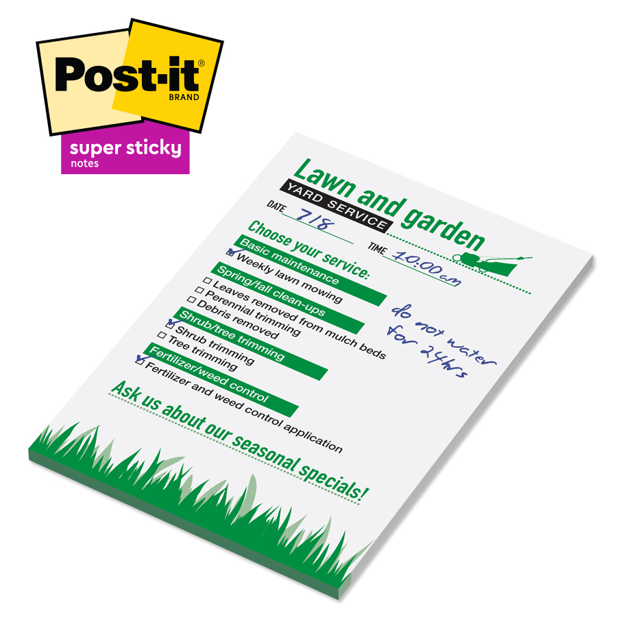 Picture of Post-it® Custom Printed Super Sticky Notepad - 4" x 6"