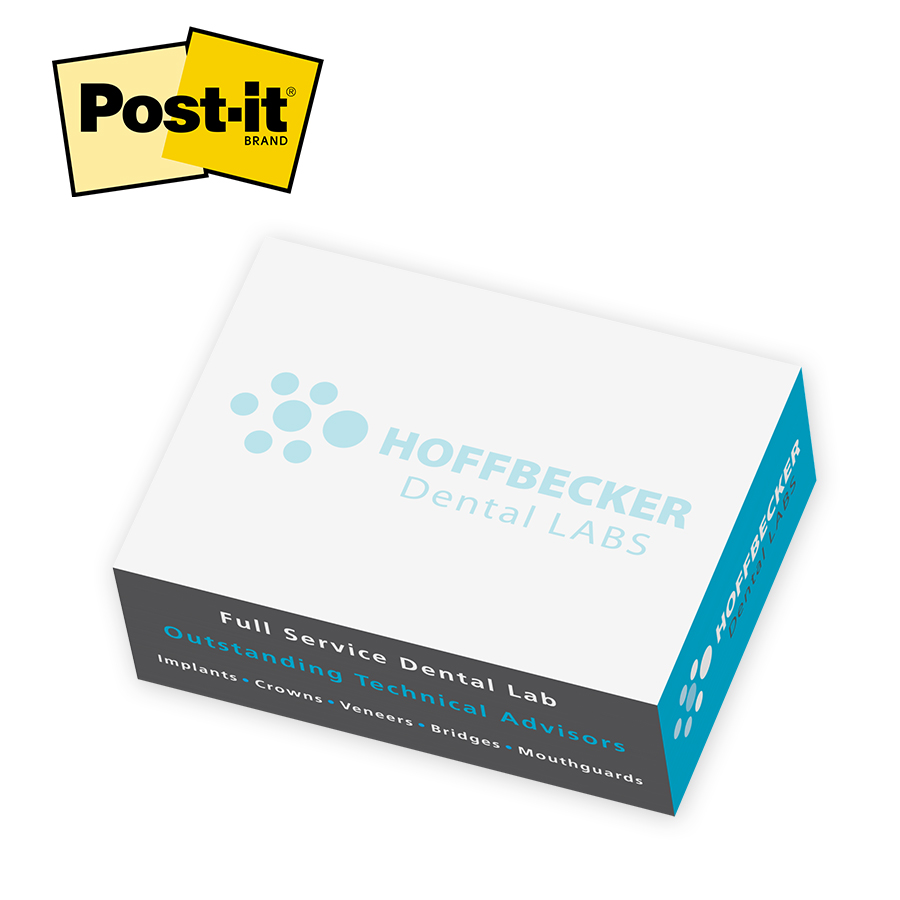 Picture of Post-it® Notes Custom Printed Rectangle Half Cube Note Pad (3"x4"x1 3/8")