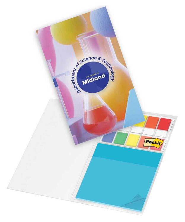 Picture of Post-it® Transparent Notes + Flag set in Custom Printed Cover