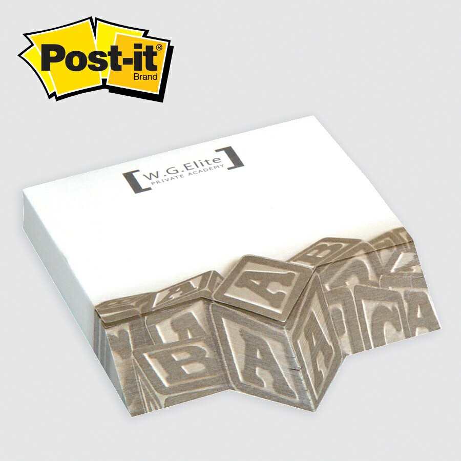 Picture of Post-it® Custom Printed Angle Note Pad (4"x3 3/4") 3 to 4 Colors