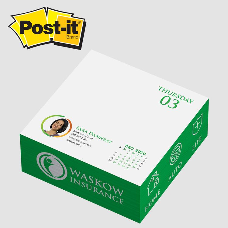 Picture of Post-it® Custom Printed Notes Calendar Cubes - 4 x 4 x 1 5/8