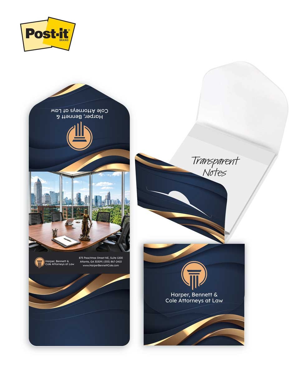 Picture of Post-it® Transparent Notes with Custom Printed Cover 3x3