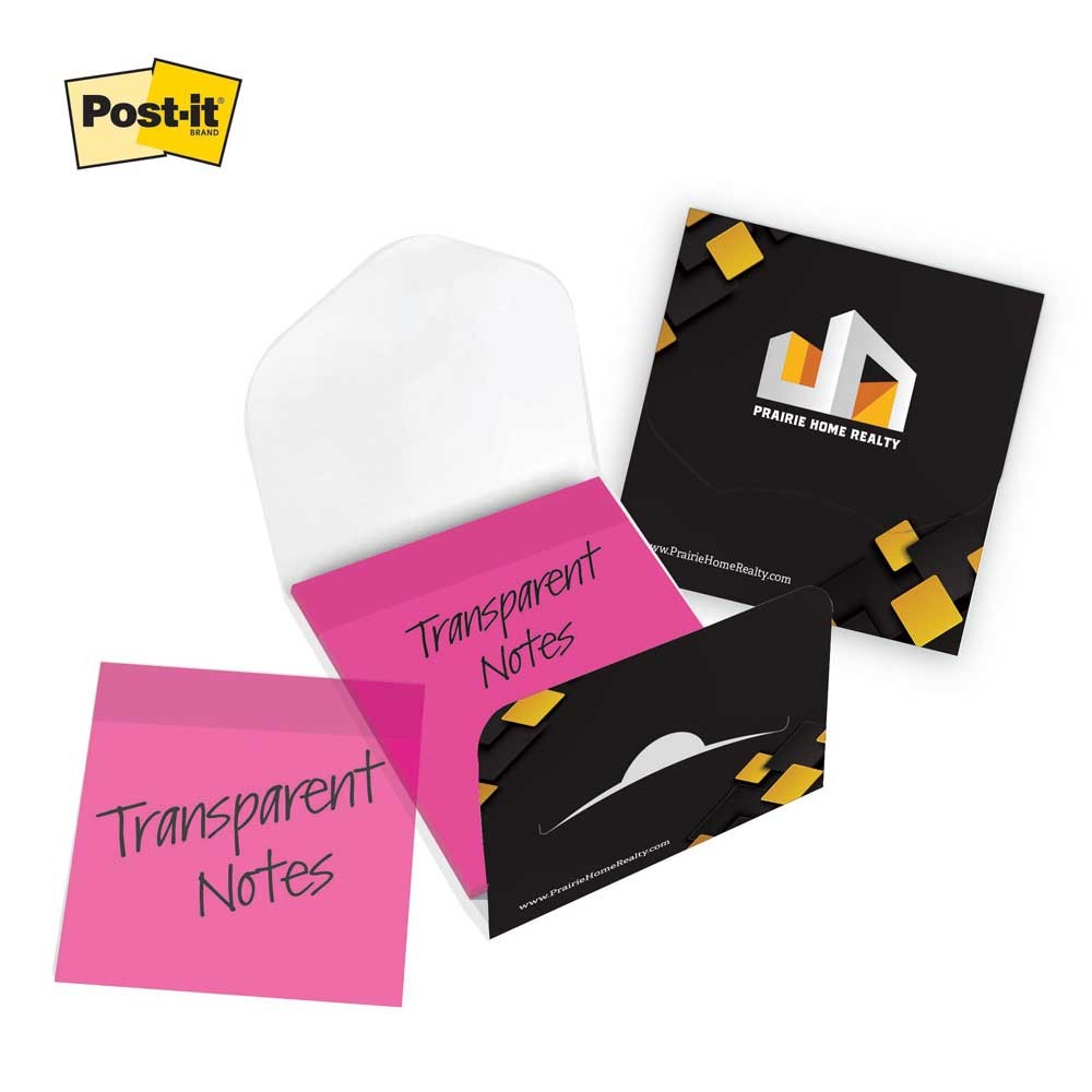 Picture of Post-it® Transparent Notes with Custom Printed Cover 3x3