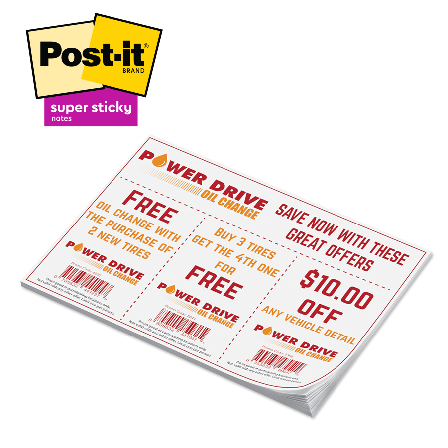 Picture of 65SS Post-it® Custom Printed Super Sticky Notepad - 6" x 8"