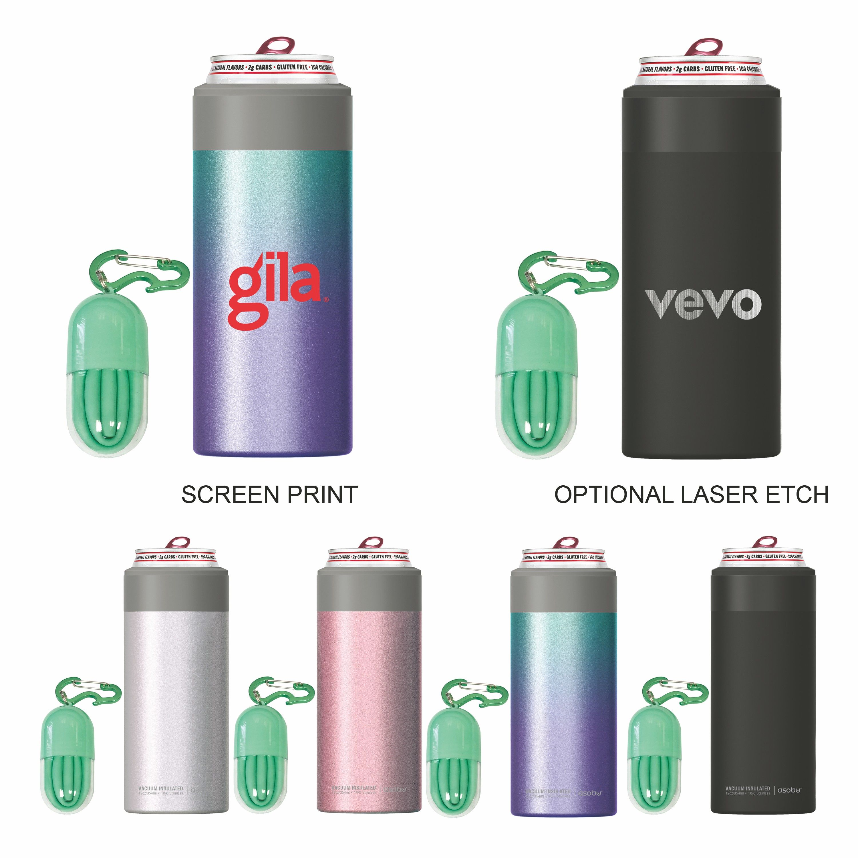 Picture of 12 oz Asobu Insulated Slim Can Cooler
