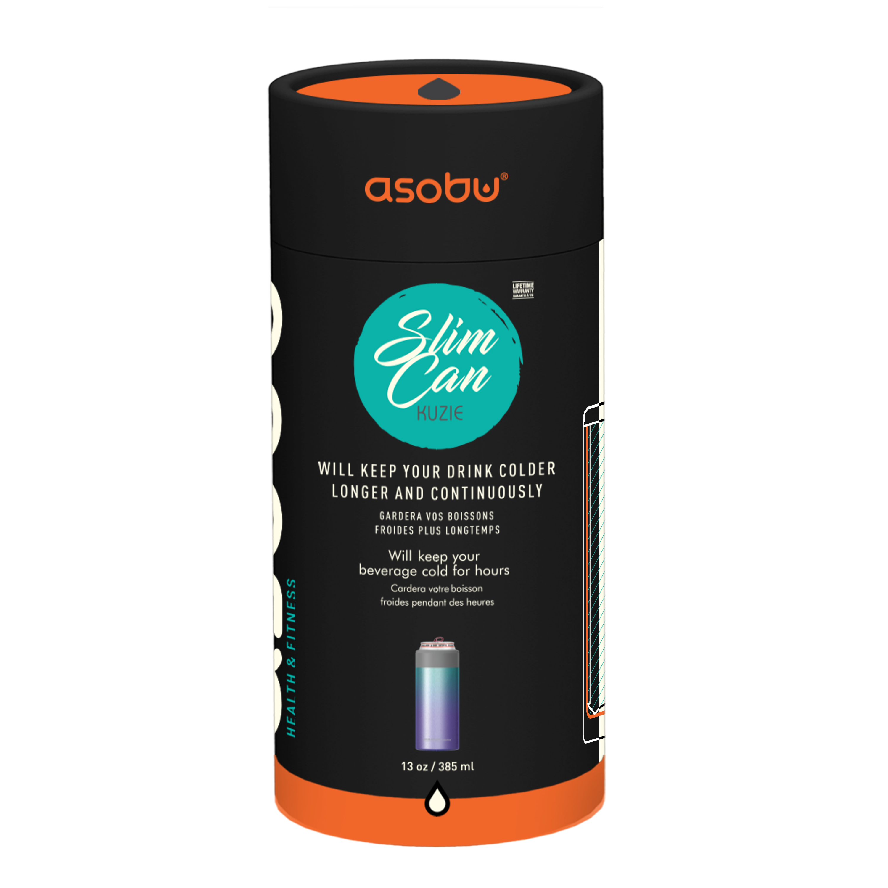 Picture of 12 oz Asobu Insulated Slim Can Cooler