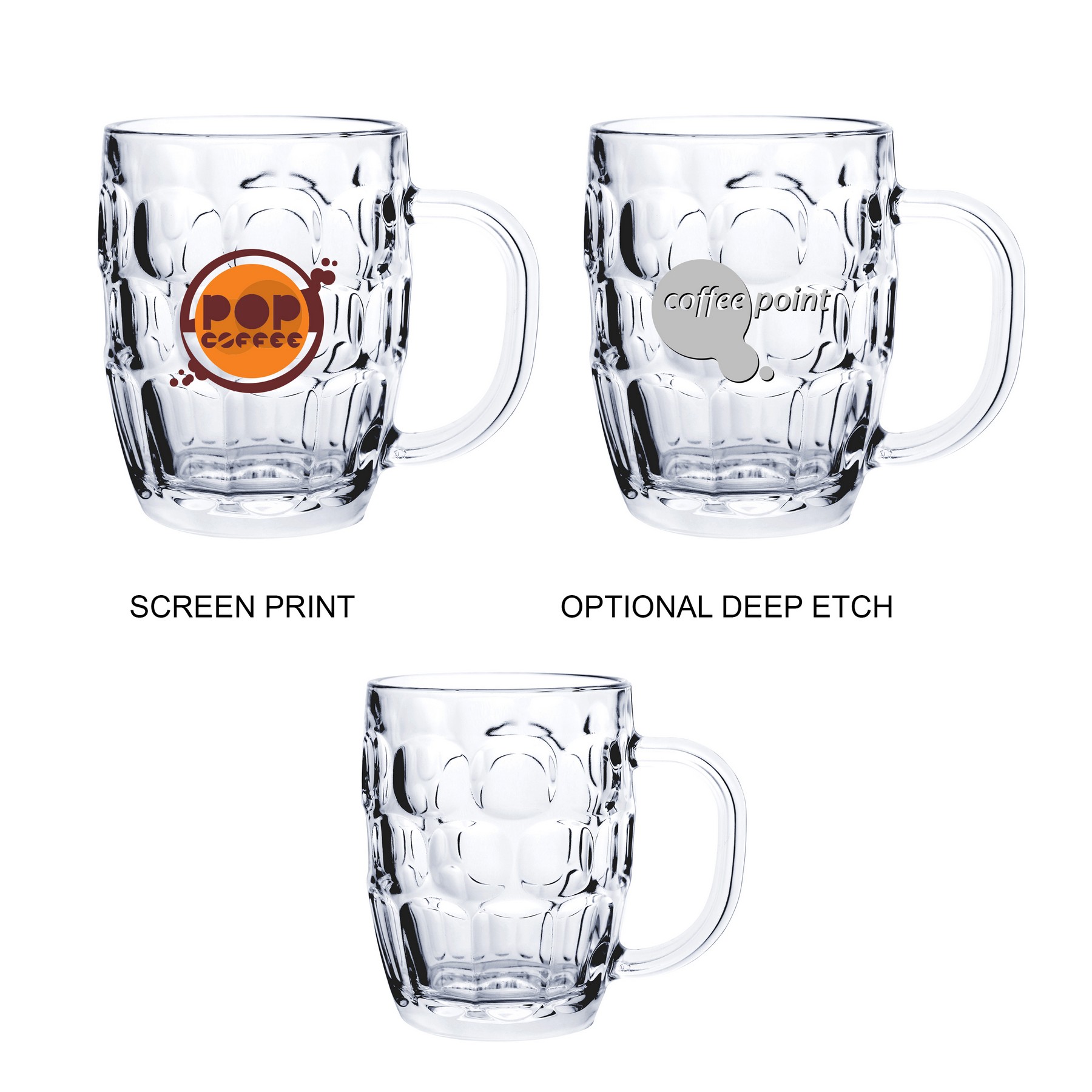 Picture of 20 oz Glass Barrel Beer Mug (Screen Printed)
