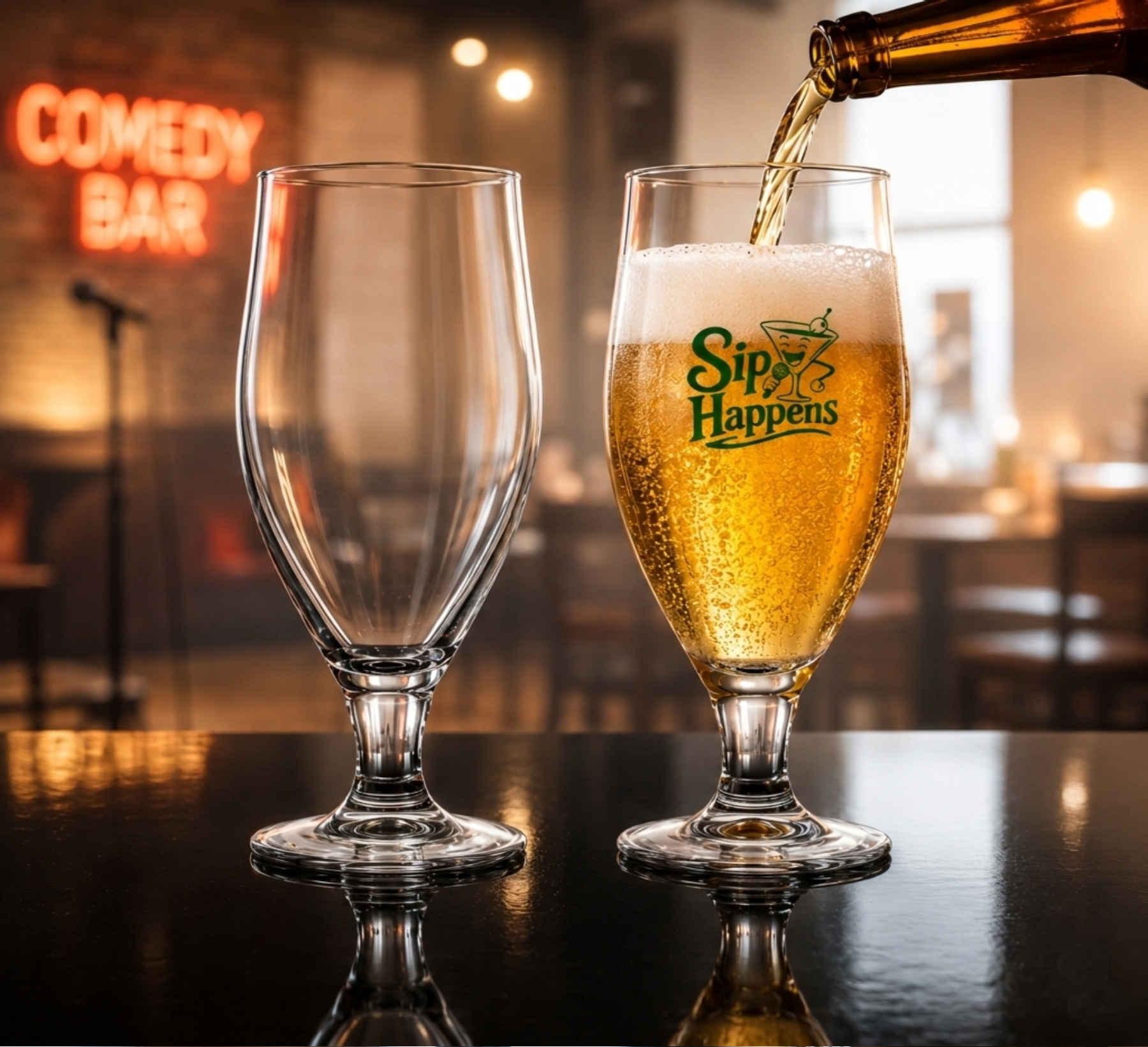 Picture of 12.75 oz Pilsner Selection Footed Pilsner Glass (Screen Printed)