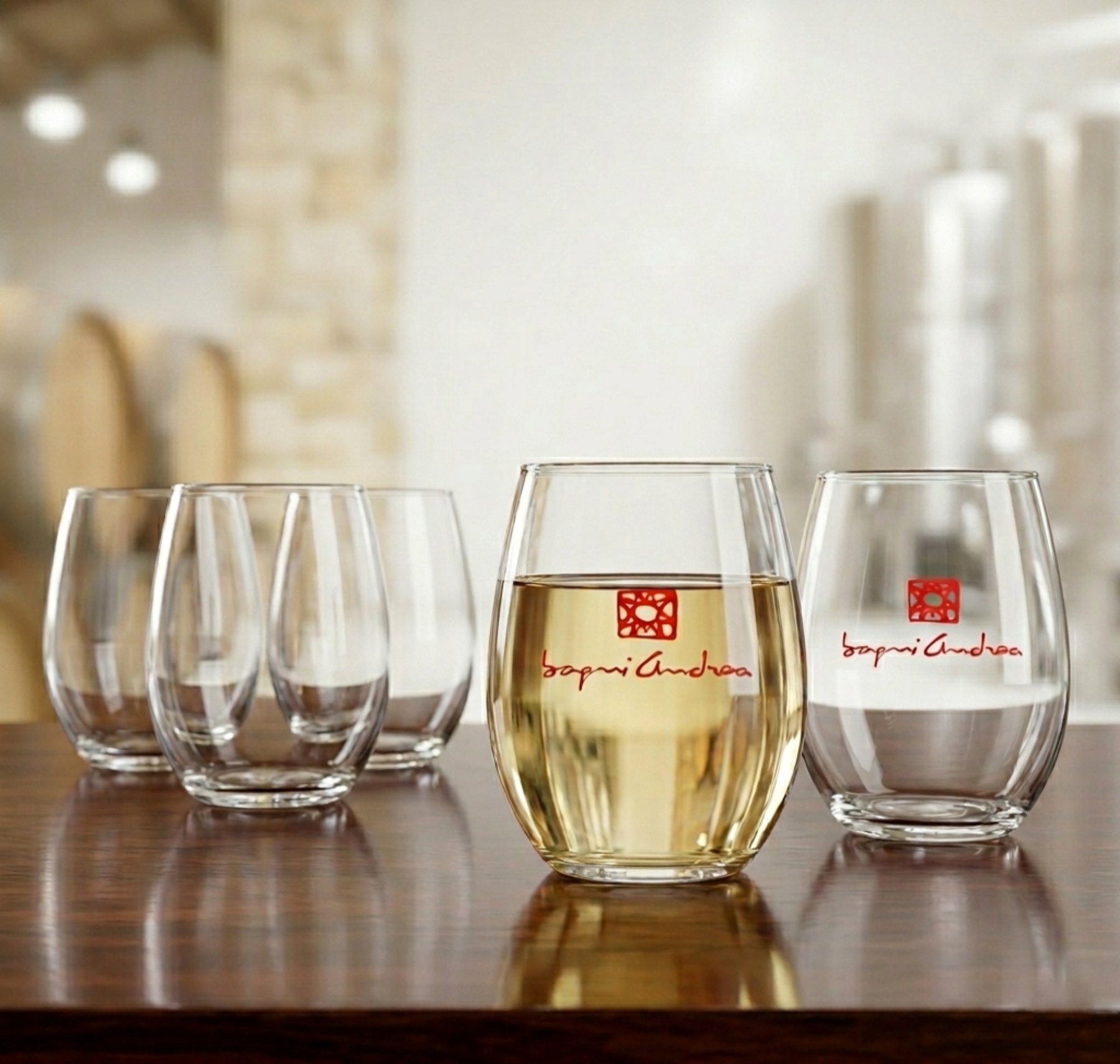 Picture of 9 oz Stemless White Wine Glass (Screen Printed)