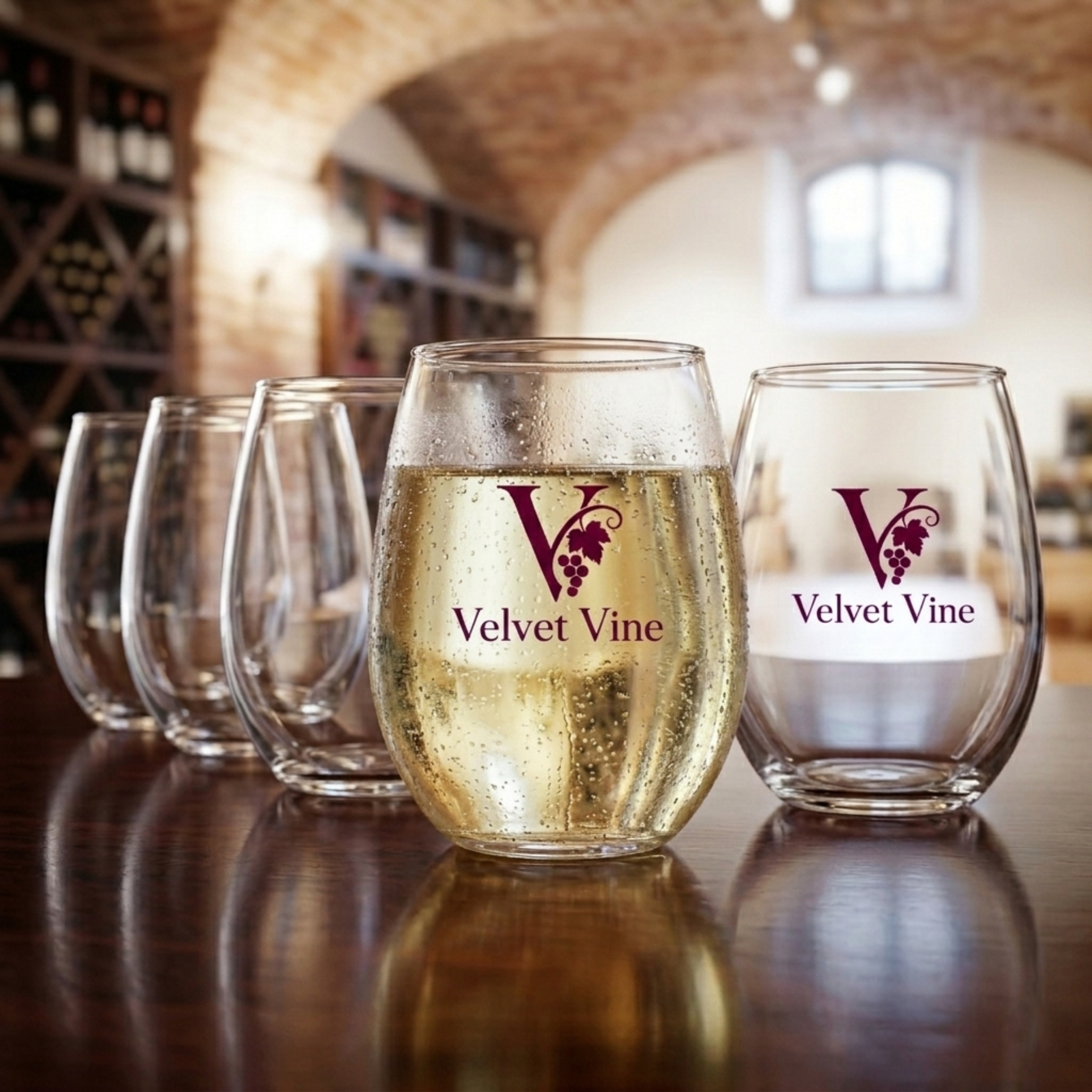 Picture of 21 oz Stemless White Wine Glass (Screen Printed)