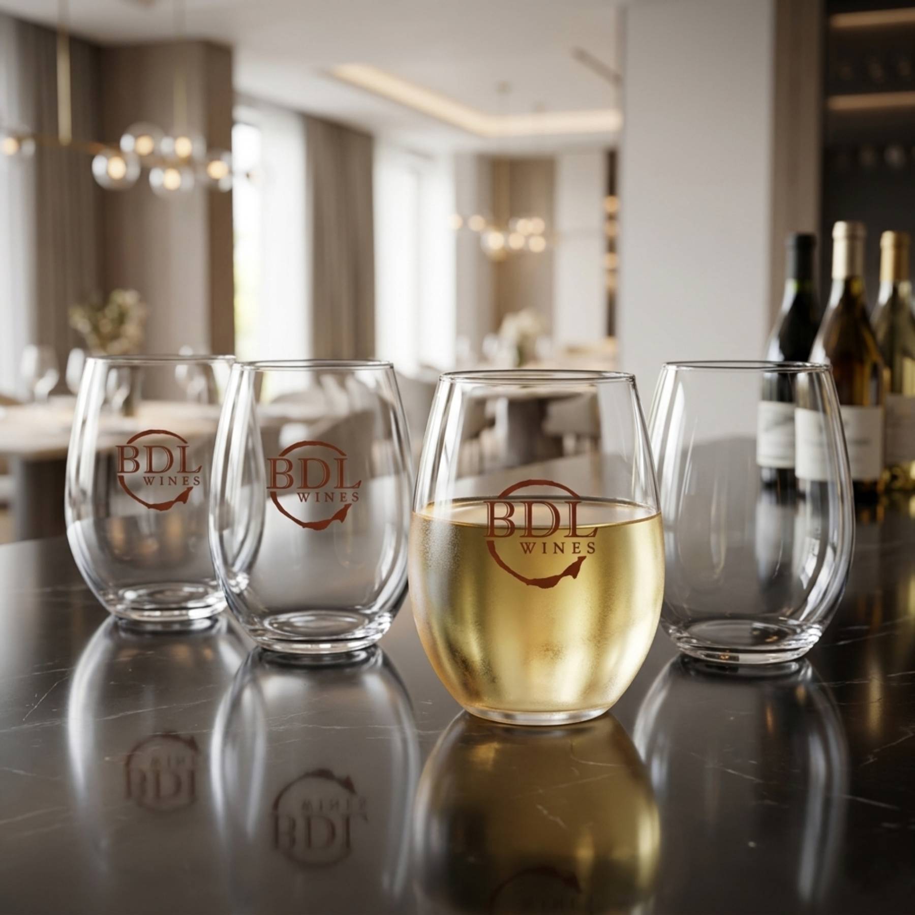 Picture of 17 oz Stemless White Wine Glass (Screen Printed)