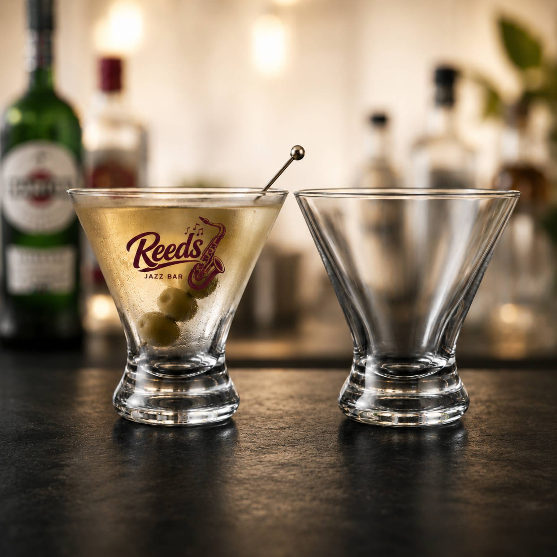 Picture of 8.25 oz Stemless Martini Glass (Screen Printed)