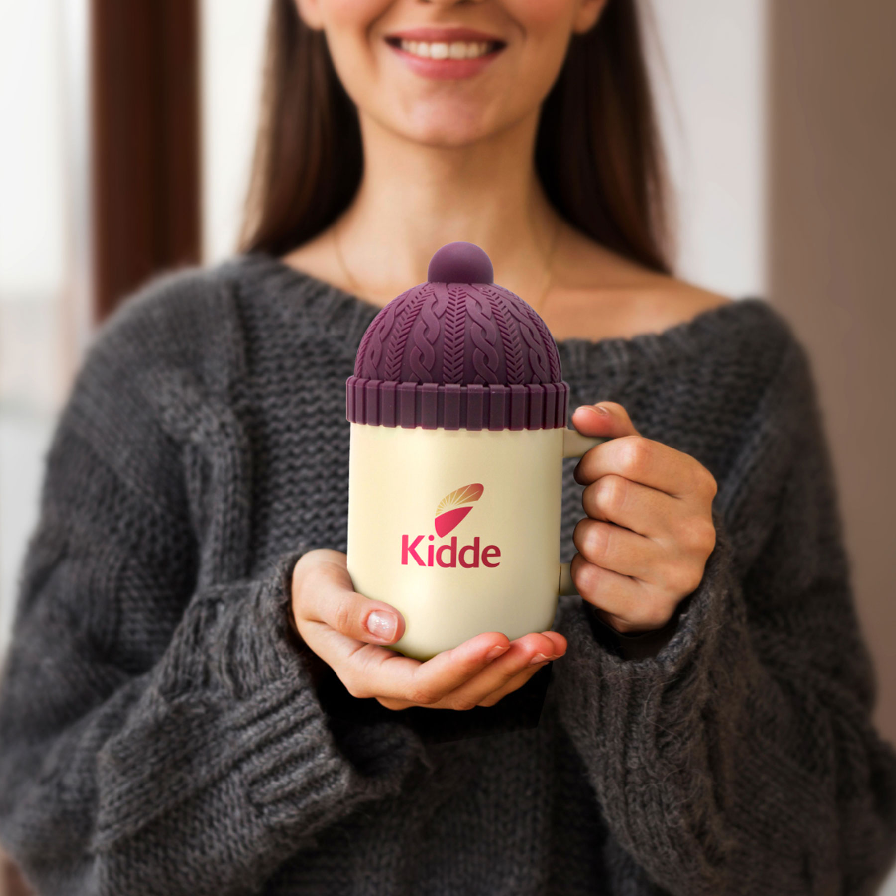 Picture of 12 oz Insulated Mug with Ceramic Coated Interior - Asobu Happy Hats Beanie