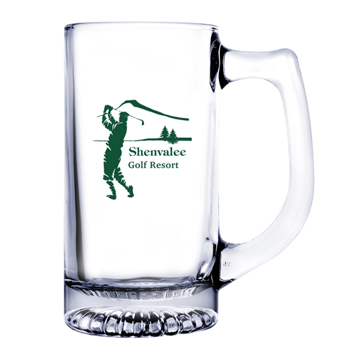 Picture of 13 oz Screen Printed Glass Beer Mugs in Bellagio Box (2-Piece Set)