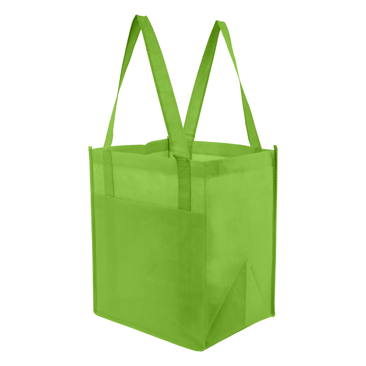 Picture of 90+ GSM Reusable Shopper Tote with Front Pocket | Lime Green