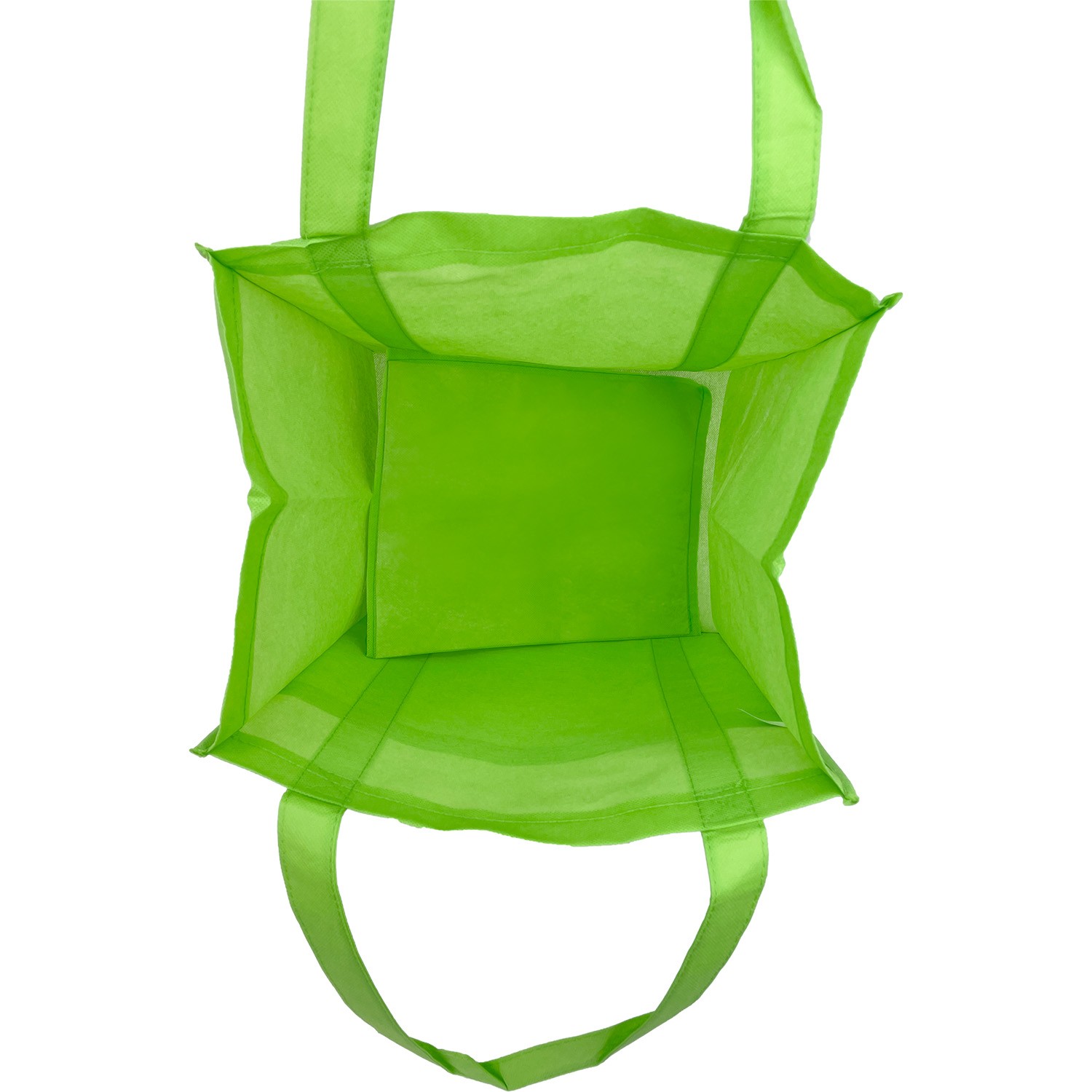 Picture of 90+ GSM Reusable Shopper Tote with Front Pocket | Lime Green