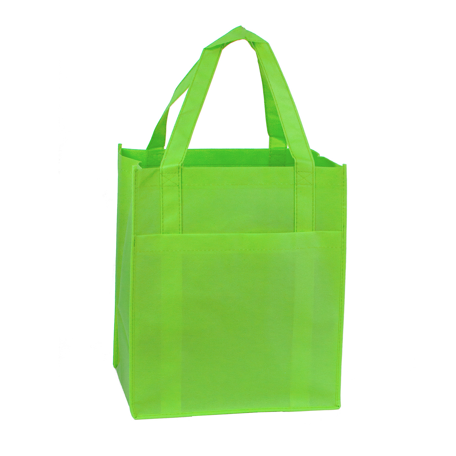 Picture of 90+ GSM Reusable Shopper Tote with Front Pocket | Lime Green