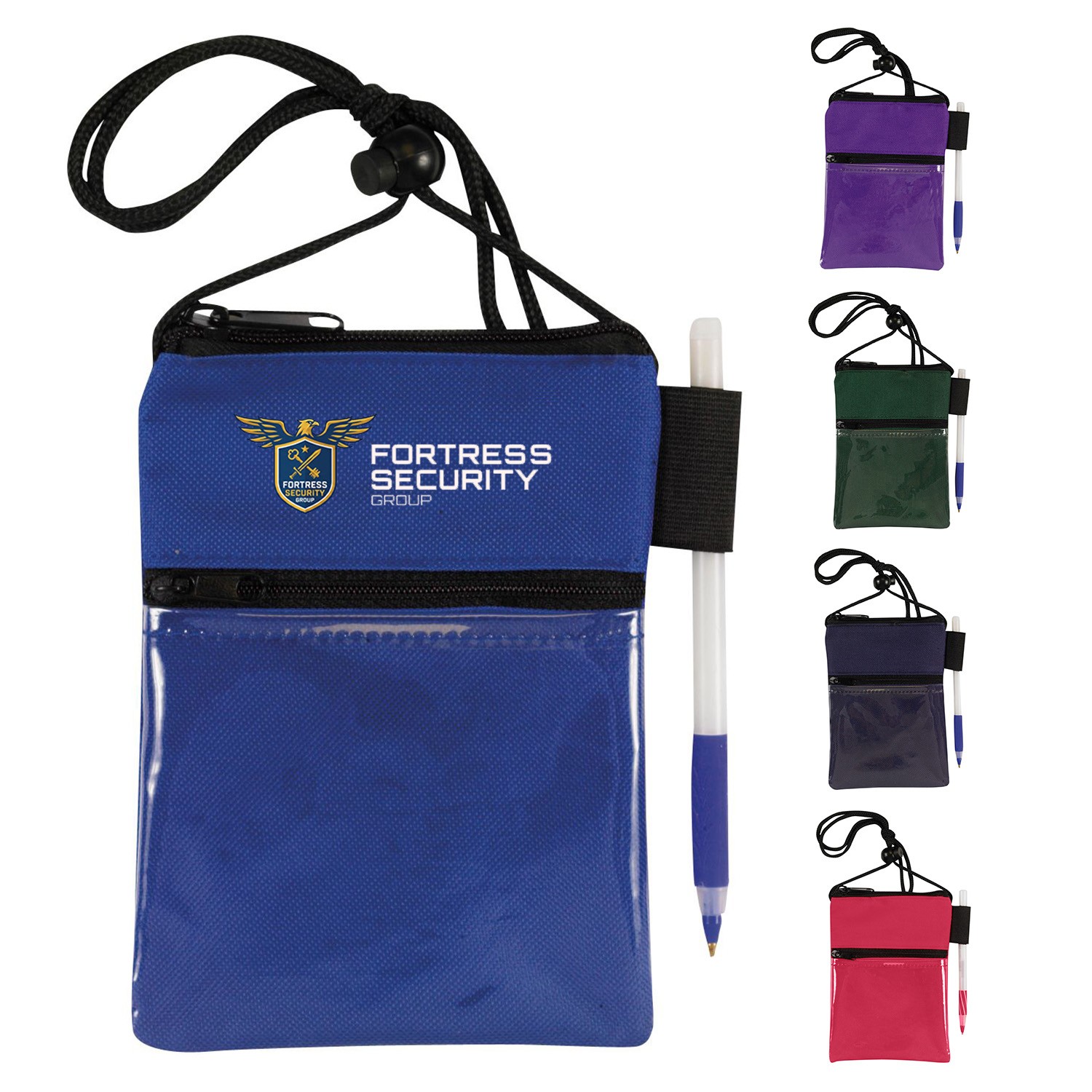 Picture of Dual Zipper Pocket Badge Holder/Passport Pouch