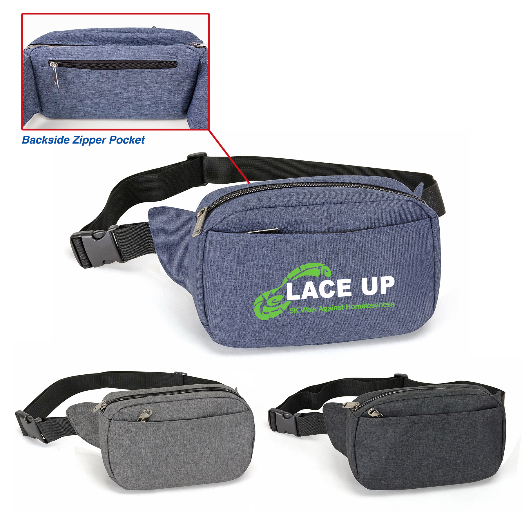 Picture of Heather Rounded 3 Pockets Fanny Pack