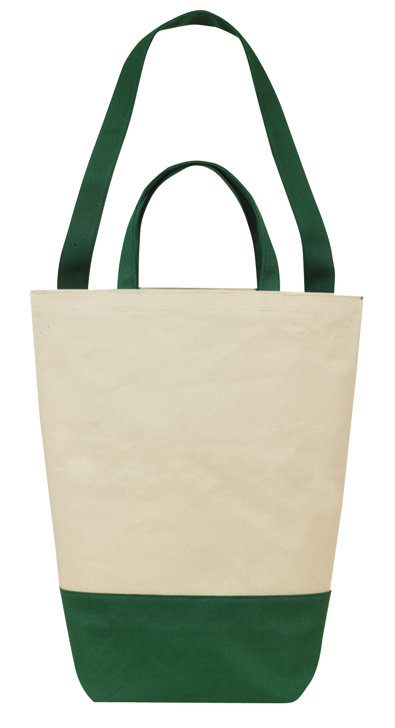 Picture of Dual Handle Cotton Shopping Bag w/ Accent Bottom CUSTOM ONLY 1000PC MIN