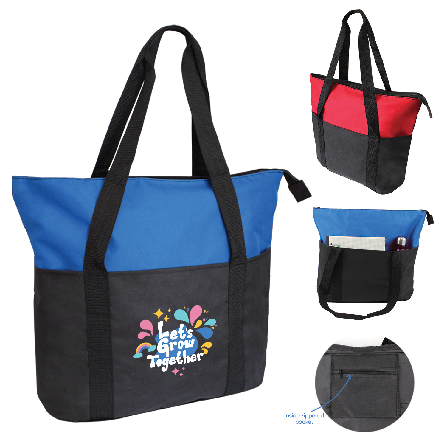 Picture of Dual Color Zipper Tote