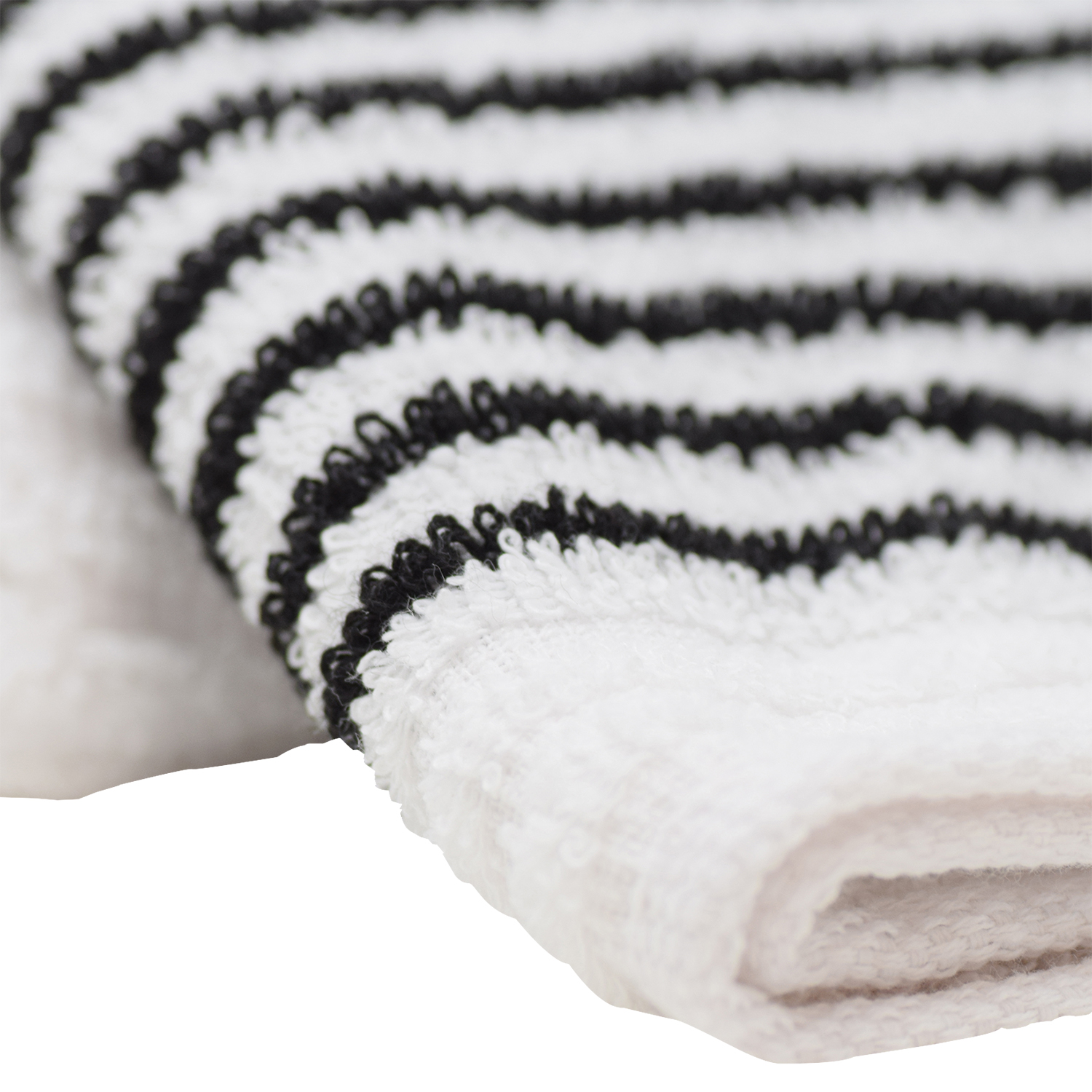Picture of White Caddy Towel w/Black Stripes