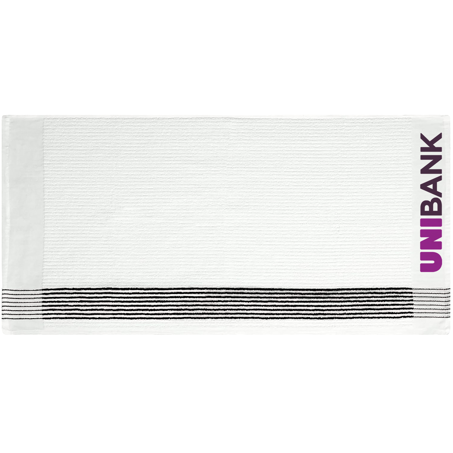 Picture of White Caddy Towel w/Black Stripes