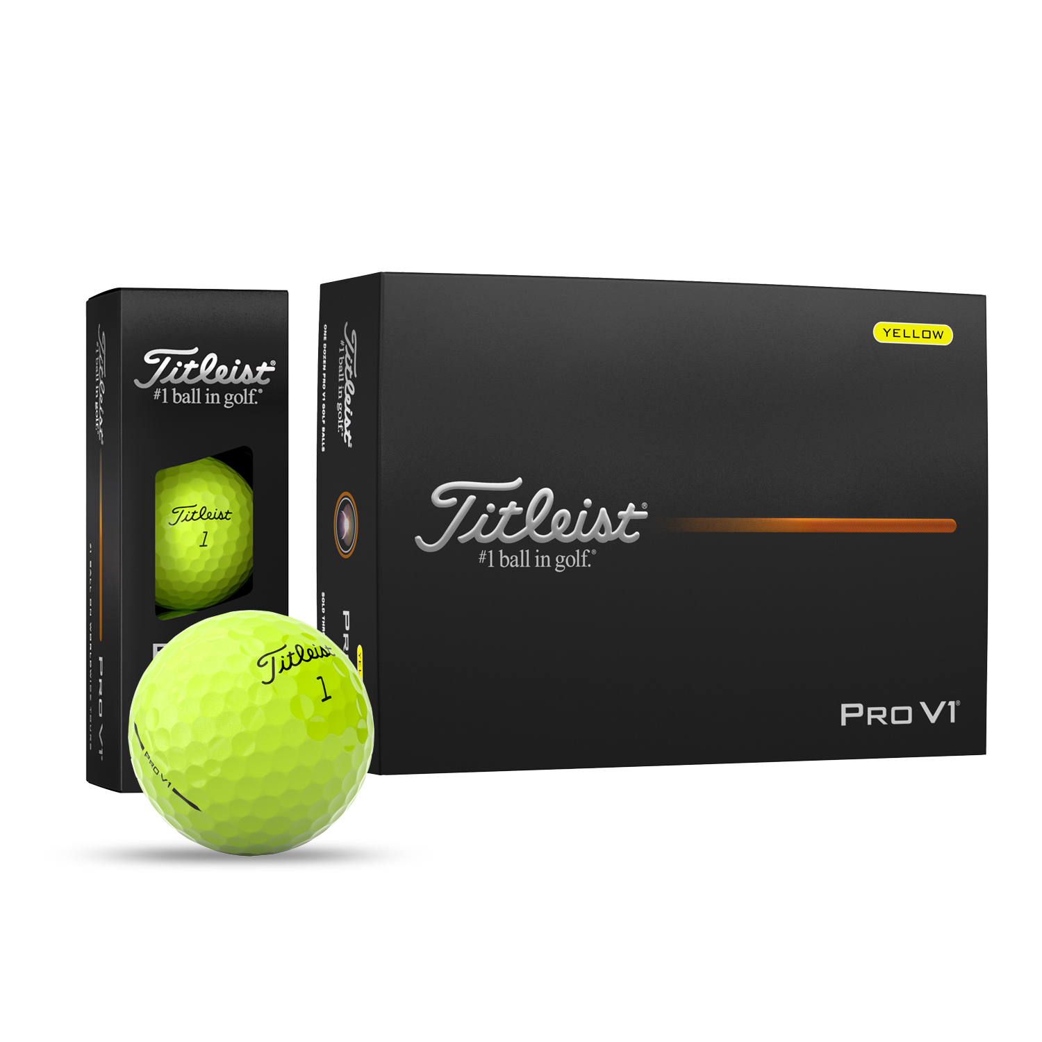 Picture of Titleist Pro V1 Yellow Golf Balls