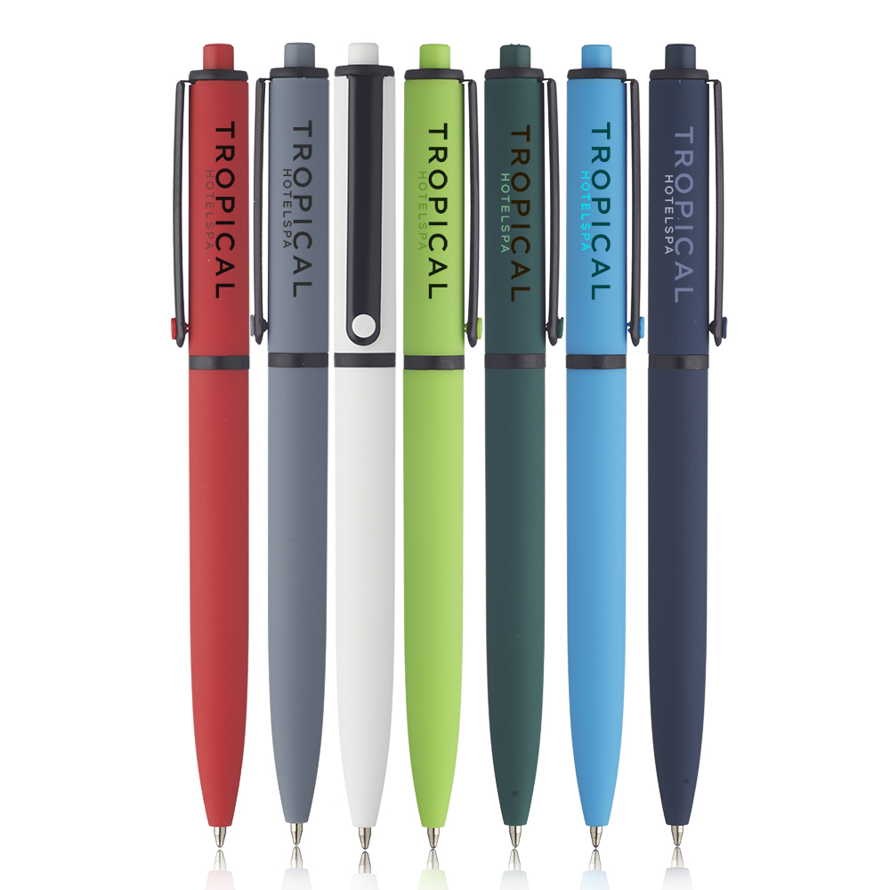 Picture of Solid Rubber Coated Plastic Ballpoint Pens