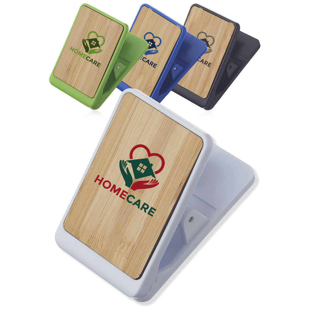 Picture of Magnetic Bamboo Desk Clip with Pen Holder
