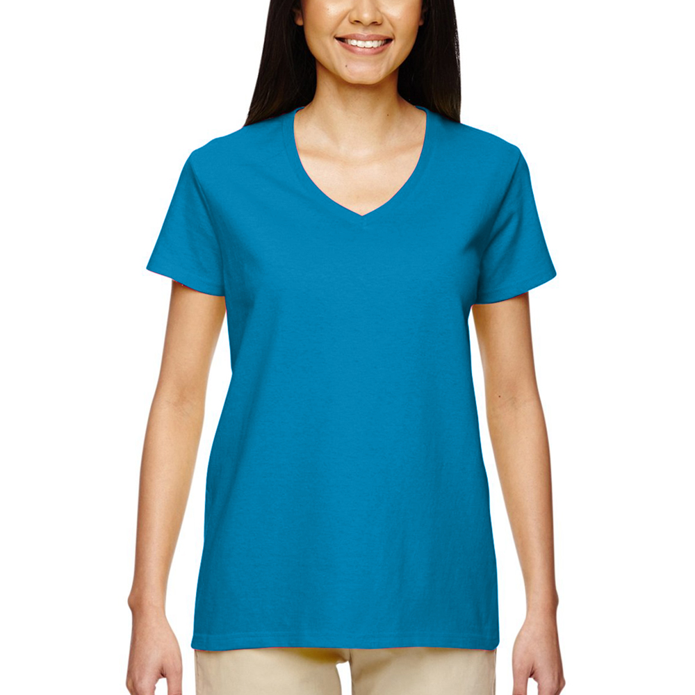 Picture of Gildan Ladies Heavy Cotton V-Neck Shirts