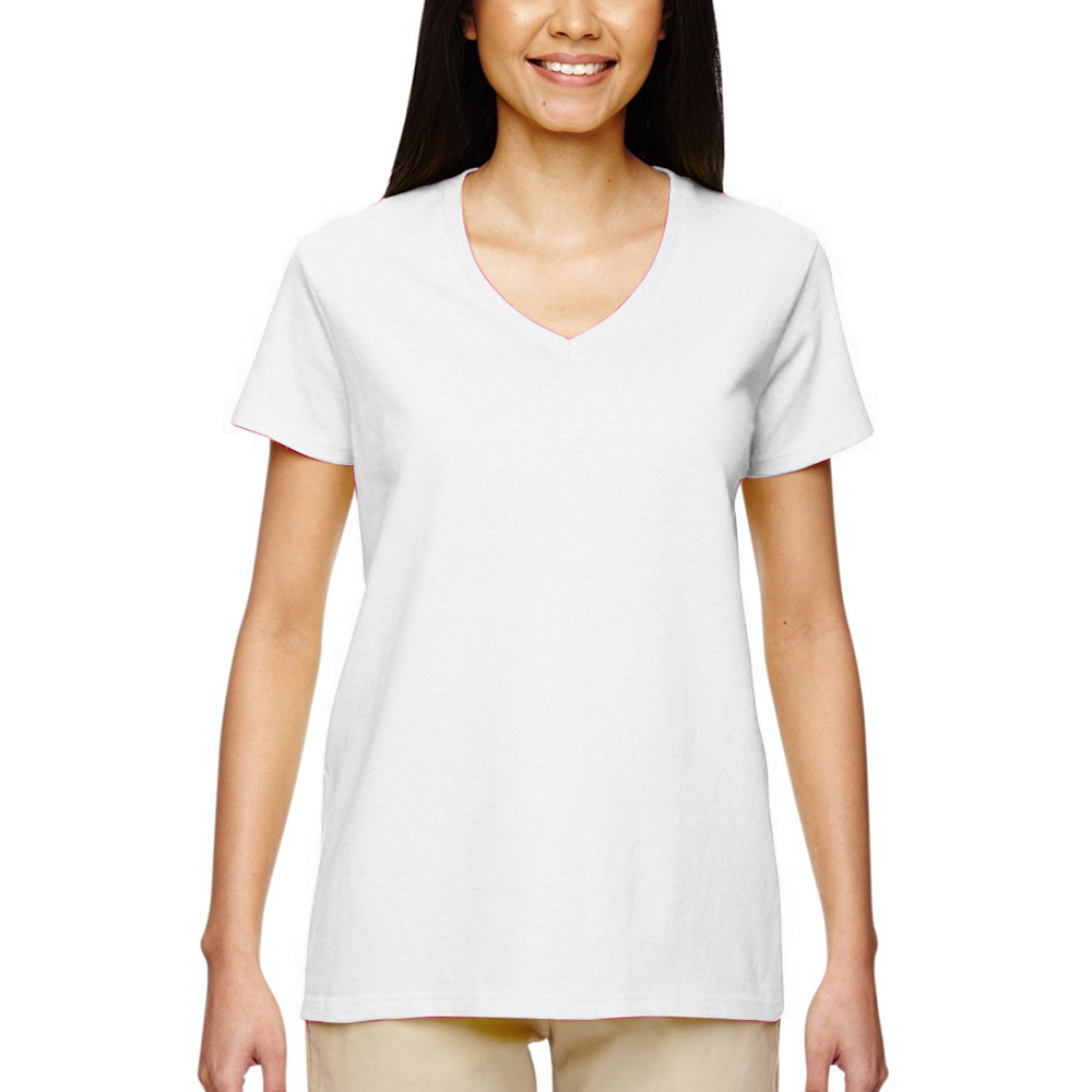Picture of Gildan Ladies Heavy Cotton V-Neck Shirts