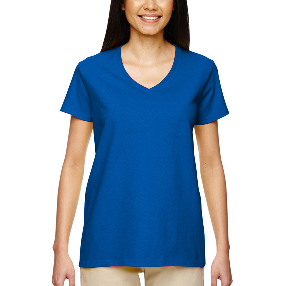 Picture of Gildan Ladies Heavy Cotton V-Neck Shirts