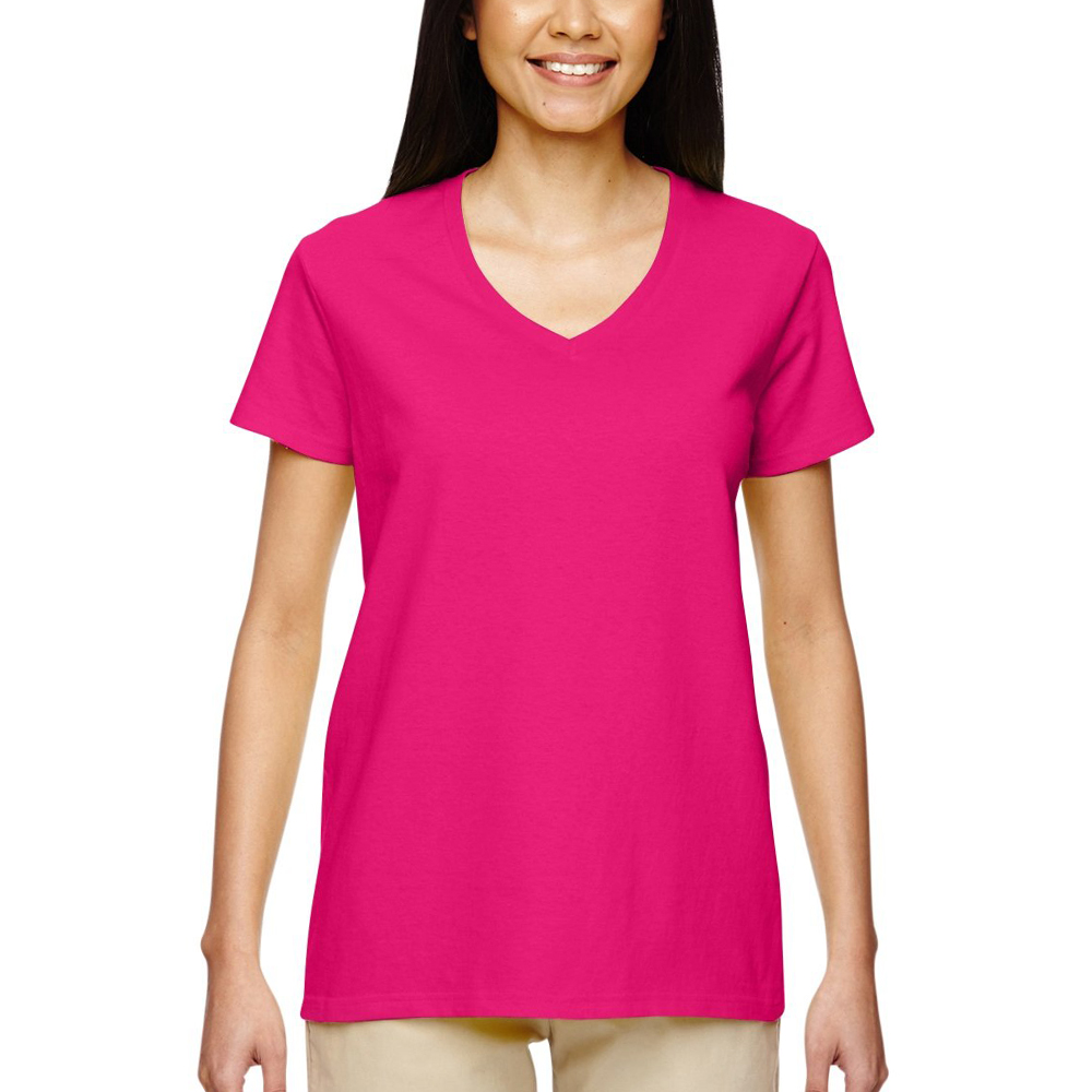 Picture of Gildan Ladies Heavy Cotton V-Neck Shirts