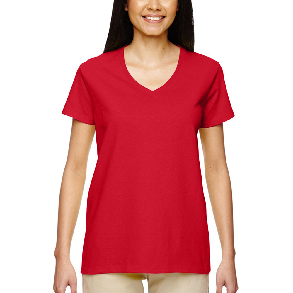 Picture of Gildan Ladies Heavy Cotton V-Neck Shirts
