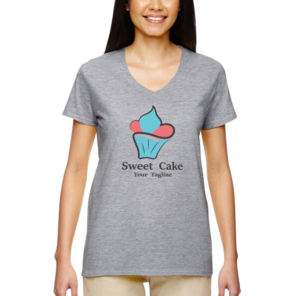 Picture of Gildan Ladies Heavy Cotton V-Neck Shirts