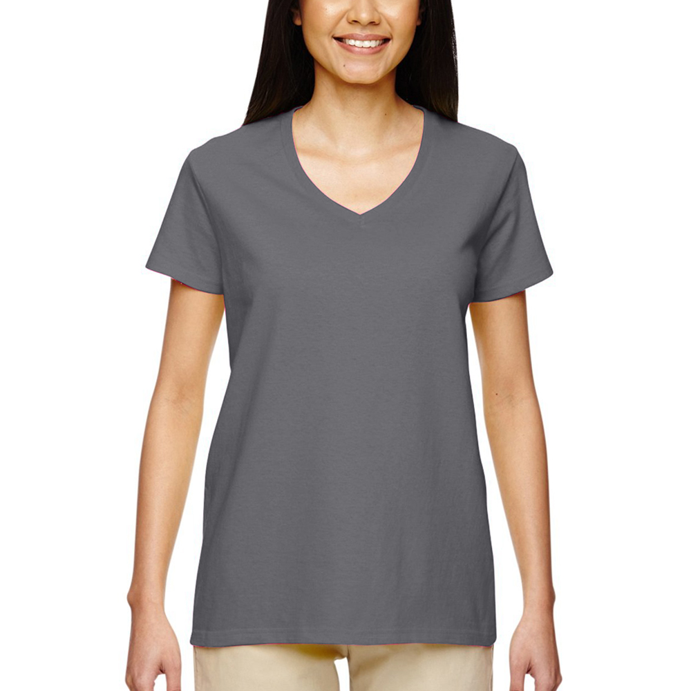 Picture of Gildan Ladies Heavy Cotton V-Neck Shirts