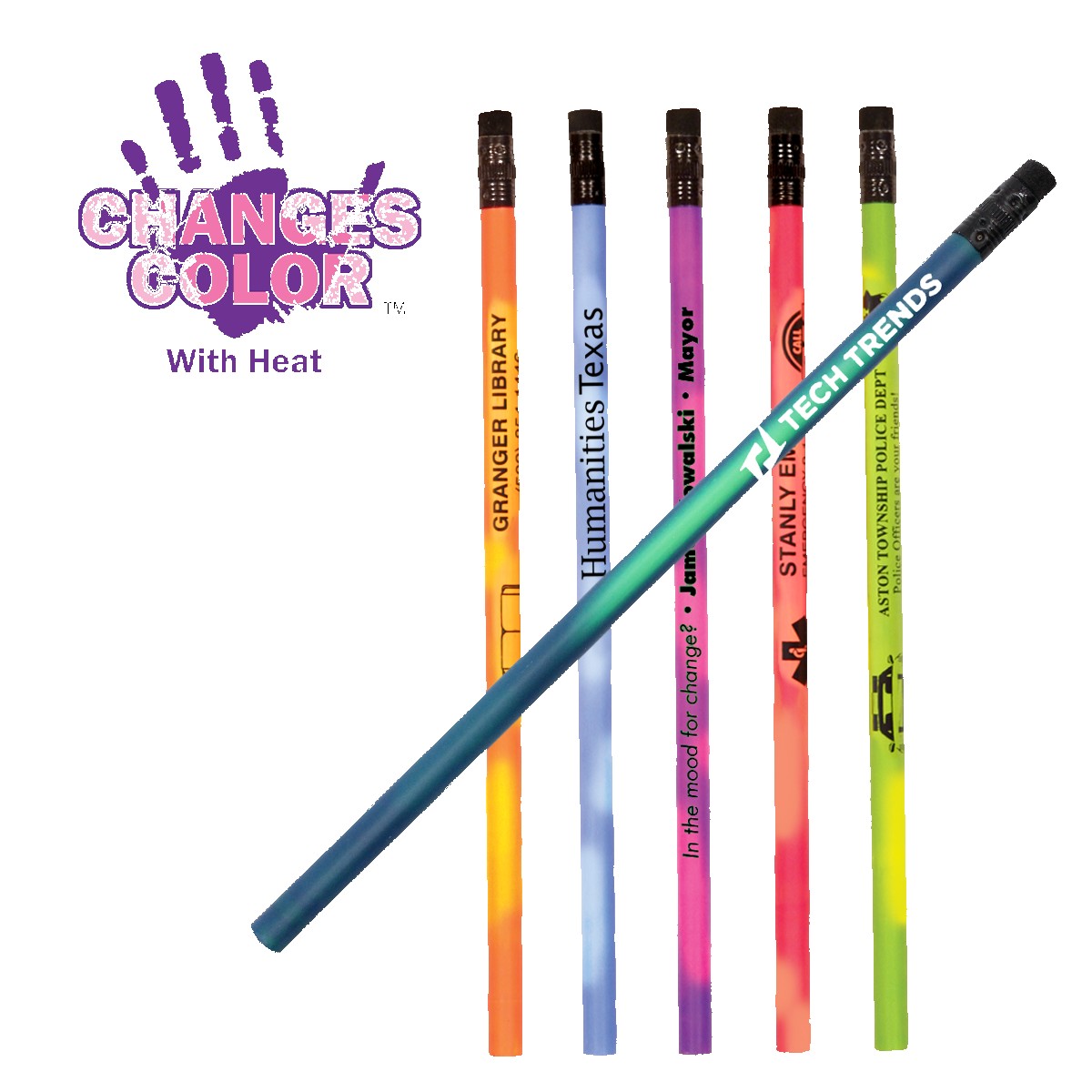 Picture of Mood Pencil w/ Black Eraser (Spot Color)