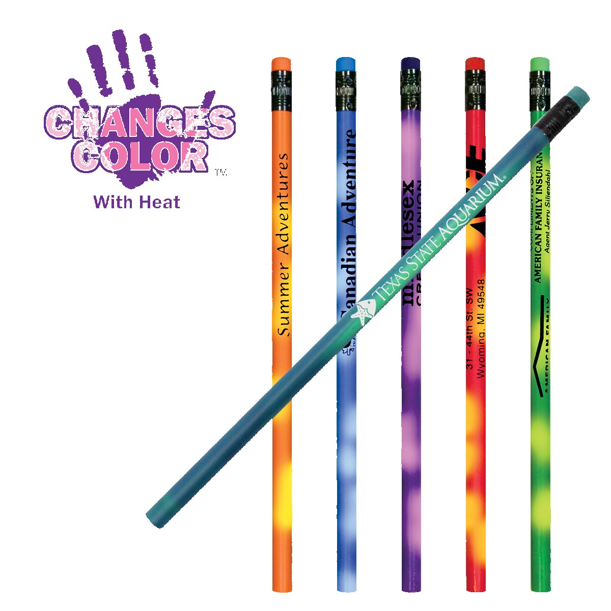 Picture of Mood Pencil w/Colored Eraser (Spot Color)