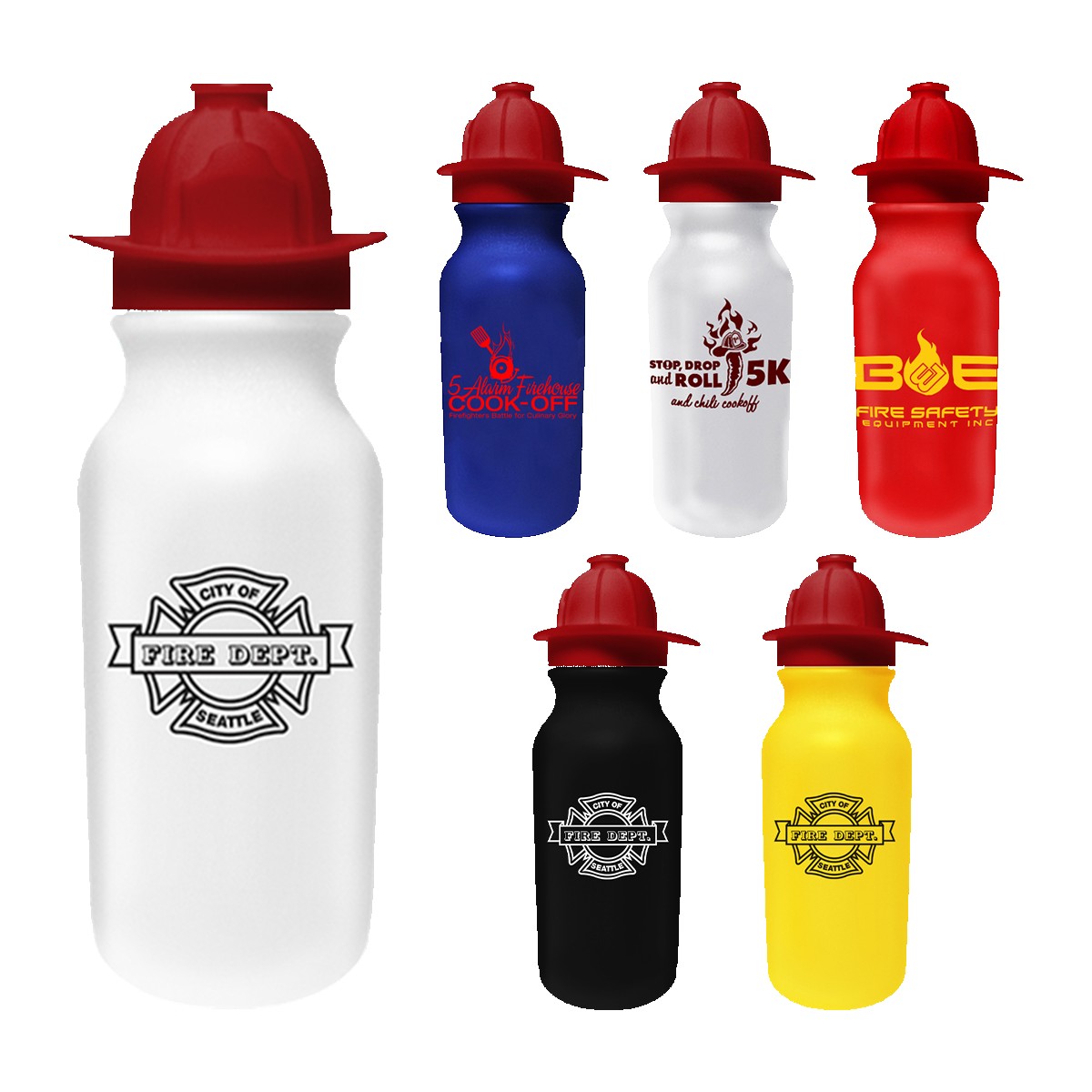 Picture of 20 Oz. Value Cycle Bottle w/Fireman Helmet Push 'n Pull Cap