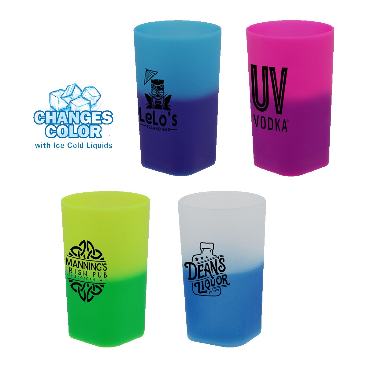 Picture of 2 Oz. Plastic Mood Shot Glass (Spot Color)